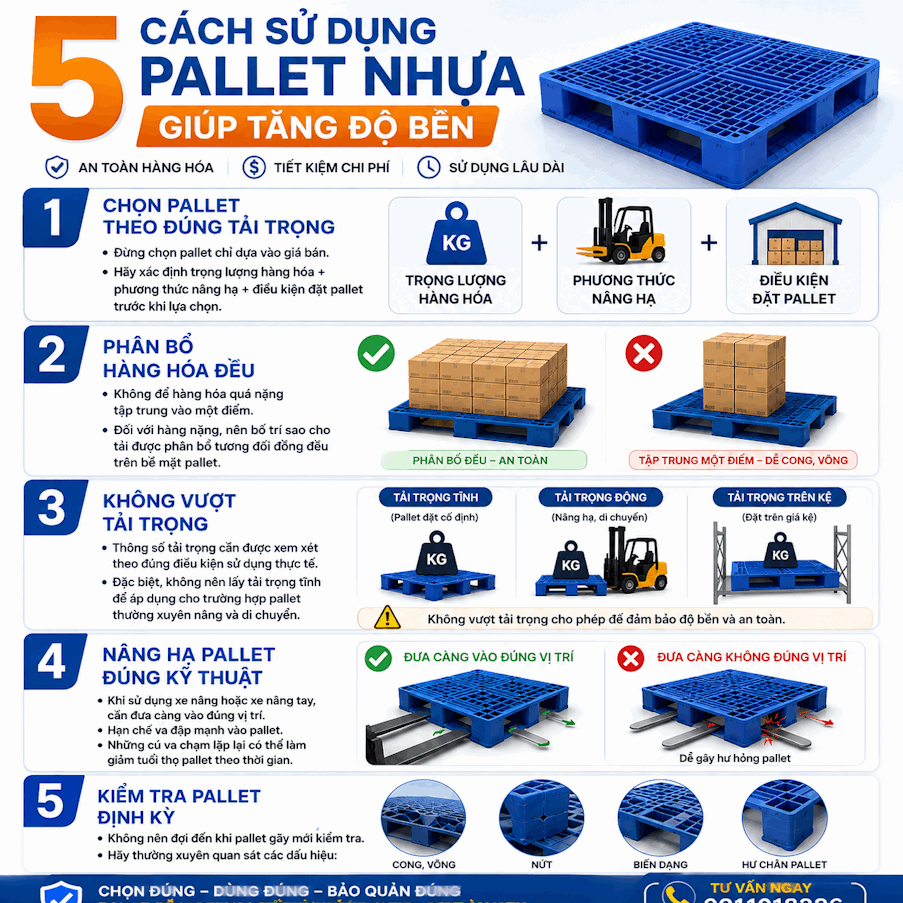 5 cách sử dụng pallet nhựa đúng cách